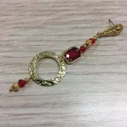 Clous d'oreilles goutte travaillée avec anneau 9x17 mm - Rhodié x2