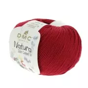 Coton Natura Just Cotton DMC - Pelote coton Rouge sang (n°555) x 155m