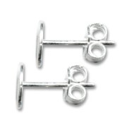 Clous d'oreilles disque 7 mm en Argent 925 x2|raw }}