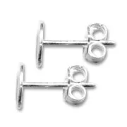 Clous d'oreilles disque 7 mm en Argent 925 x2