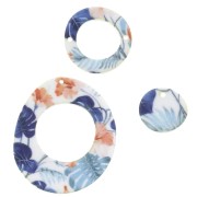 Set de 3 intercalaires arrondis asymétriques en plexiglas - Fleurs Bleues|raw }}