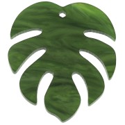 Pendentif tropical feuille de Philodendron en plexiglas 30x35 mm Vert x1|raw }}
