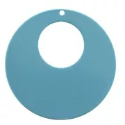 Pendentif rond - boucles d'oreilles - plexiglas 60mm effet écaille tortue Bleu x1