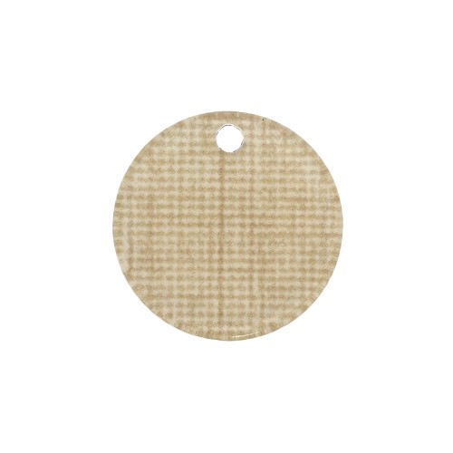 Sequin rond en plexiglas 19 mm effet toile de jute beige x1