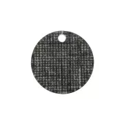 Sequin rond en plexiglas 19 mm effet toile de jute noir x1