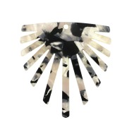 Pendentif géométrique soleil en plexiglas 50x47mm écaille de tortue Beige/Noir x1|raw }}