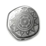 Perle Bombée Soleil en résine CCB 18 mm Argenté vieilli x1