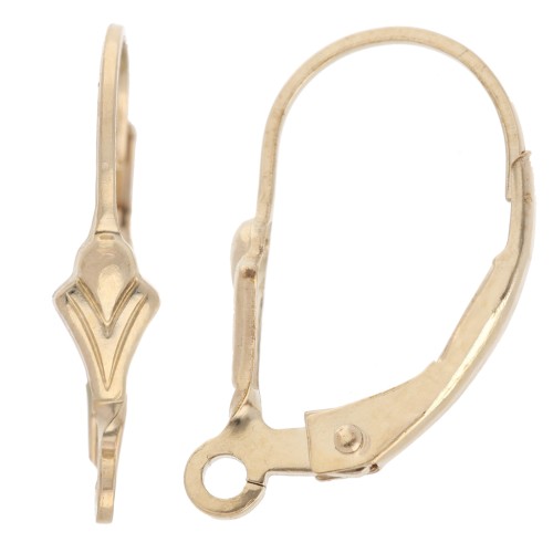 Dormeuses fleur de lys 16 mm - Gold filled (or laminé) x2