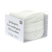 Fil 100 % coton à crocheter - Rico Design - spécial dentelle - Blanc x 5g