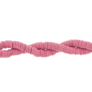 Perles Heishi rondelles en pâte polymère 5x1 mm Rose foncé x37 cm|raw }}