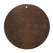 Pendentif rond en bois teinté marron foncé  59mm pour la création de bijoux DIY x1