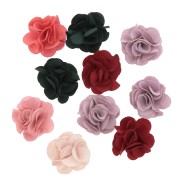 Assortiments de mini fleurs en tissu à coudre ou à coller - Multicolore x10|raw }}