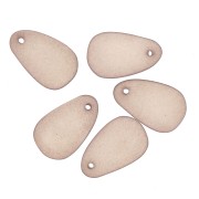 Breloque goutte en résine effet verre dépoli 15x24.5 mm - Marron transparent x1|raw }}