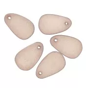 Breloque goutte en résine effet verre dépoli 15x24.5 mm - Marron transparent x1