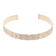 Bracelet jonc en laiton effet tressé 1 trou 7x159 mm - Doré rose x1|raw }}