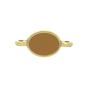 Intercalaire 2 anneaux ovale en zamac et résine époxy 16x8 mm Doré / Ocre x1