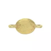 Intercalaire 2 anneaux ovale en zamac et résine époxy 16x8 mm Doré / Ocre x1