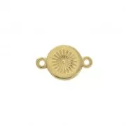 Intercalaire 2 anneaux rond en zamac et résine époxy 13x8 mm Doré / Bordeaux x1