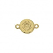 Intercalaire 2 anneaux rond en zamac et résine époxy 13x8 mm Doré / Ivoire x1