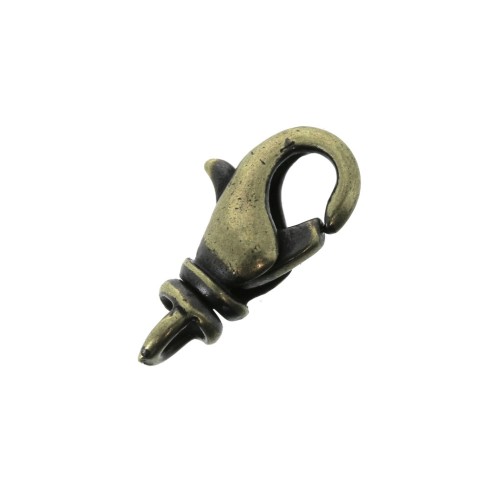 Fermoir mousqueton avec anneau pivotant 12 mm Bronze x1