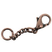 Fermoirs mousquetons 10 mm avec chaînette d'extension et anneau Cuivré vieilli x5|raw }}