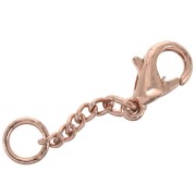 Fermoirs mousquetons 10 mm avec chaînette d'extension et anneau Doré rose x5