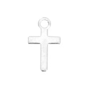 Breloque croix 10 mm pour la création de bijoux fantaisie - Placage Argent fin x6|raw }}