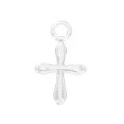 Breloque croix 11x6 mm pour la création de bijoux fantaisie - Placage Argent fin x6