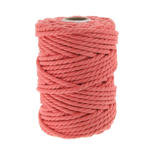 Bobine de cordon en coton pour macramé 5 mm - Orange x 50m