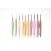 Crochet acier avec manche ergonomique DMC - 0.75 mm - Vert x1