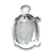 Serti griffe pendentif pour cabochon PureCrystal 4120 14x10 mm - Rhodié x1|raw }}