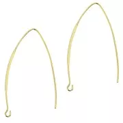 Boucles d'oreille fil à décorer 42 mm - Doré à l'or fin x2