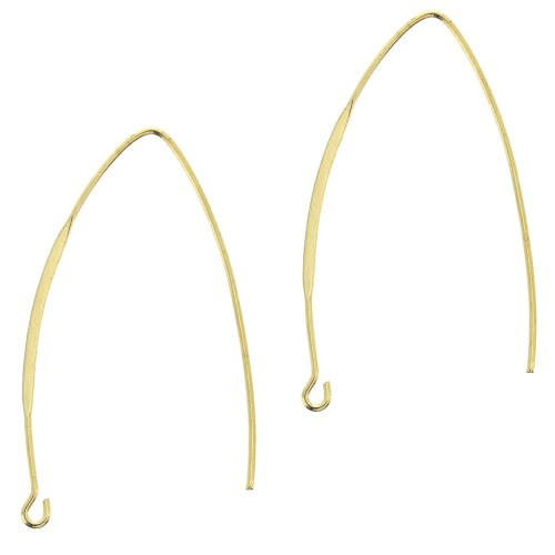 Boucles d'oreille fil à décorer 42 mm - Doré à l'or fin x2