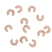 Caches perles à écraser 3 mm - Doré rose x50