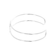 Bracelet plateau en laiton pour cabochon rond 20 mm - Placage Argent fin x1