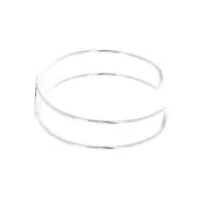 Bracelet plateau en laiton pour cabochon rond 20 mm - Placage Argent fin x1