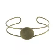 Bracelet plateau en laiton pour cabochon rond 20 mm - Bronze x1