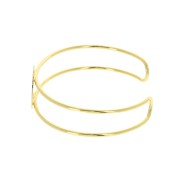 Bracelet plateau en laiton pour cabochon rond 20 mm - Doré à l'or fin x1