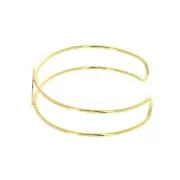 Bracelet plateau en laiton pour cabochon rond 20 mm - Doré à l'or fin x1