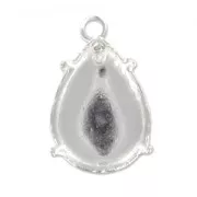 Serti griffe pendentif pour cabochon PureCrystal 4320 14x10 mm - Argenté x1