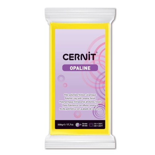 Pâte polymère Cernit Opaline 500 gr - Jaune Primaire 717