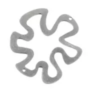 Intercalaire design évidé 2 trous 36 mm argenté vieilli x1