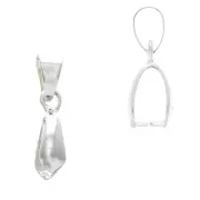 Attache pendentif 20 mm pour la création de bijoux fantaisie - Placage Argent fin x1