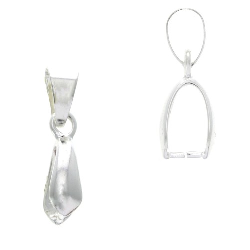 Attache pendentif 20 mm pour la création de bijoux fantaisie - Placage Argent fin x1