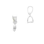 Attaches pendentifs 12 mm pour la création de bijoux fantaisie - Placage Argent fin x5