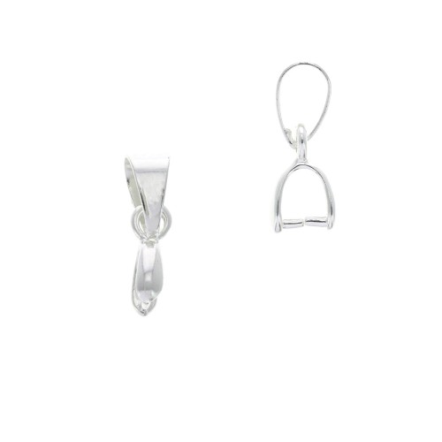 Attaches pendentifs 12 mm pour la création de bijoux fantaisie - Placage Argent fin x5