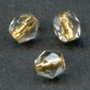Facettes 3 mm Crystal Gold Lined x50