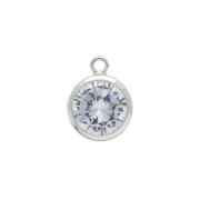 Pendentif 8.5x6.6 mm anneau perpendiculaire - Oxyde de Zirconium - Argent 925