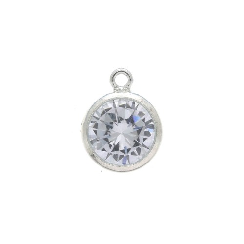 Pendentif 8.5x6.6 mm anneau perpendiculaire - Oxyde de Zirconium - Argent 925