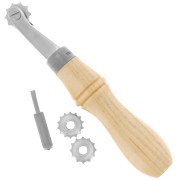 Roulette pour marquer et percer le cuir - outil avec un manche en bois x1